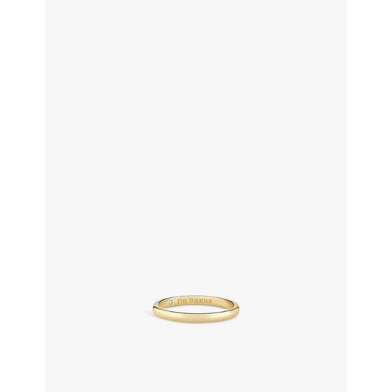 De Beers Jewellers DB Classic 18ct yellow-gold wedding band