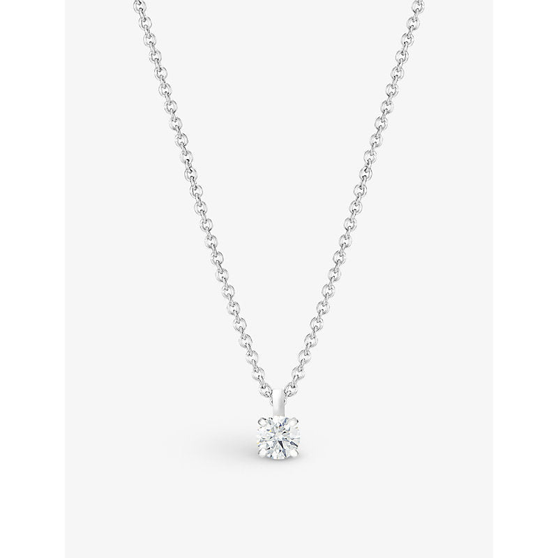 De Beers Jewellers DB Classic platinum and 0.20ct brilliant-cut diamond necklace