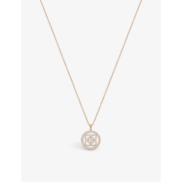 De Beers Jewellers Enchanted Lotus 18ct rose-gold and 0.15ct diamond pendant necklace