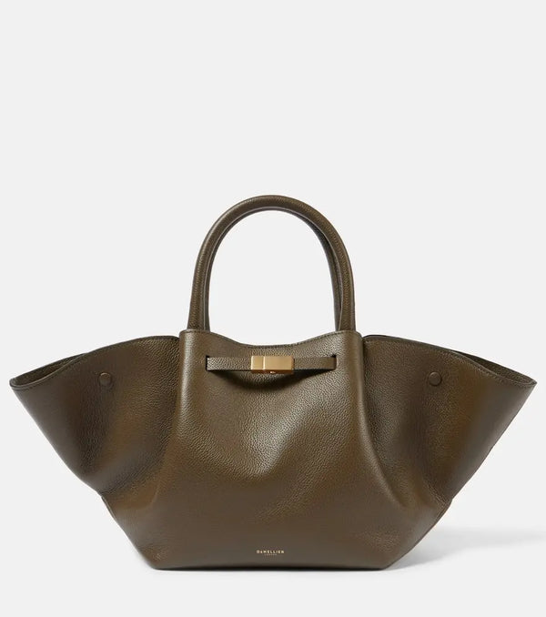 DeMellier New York Midi grained leather tote bag