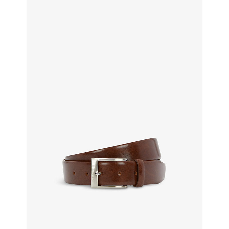 Dents Logo-engraved leather belt | LYBSTORE