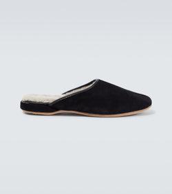 Derek Rose Douglas suede and shearling slippers