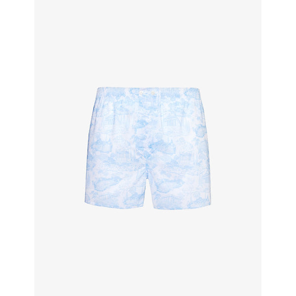 Mens Derek Rose Ledbury graphic-print cotton boxer shorts