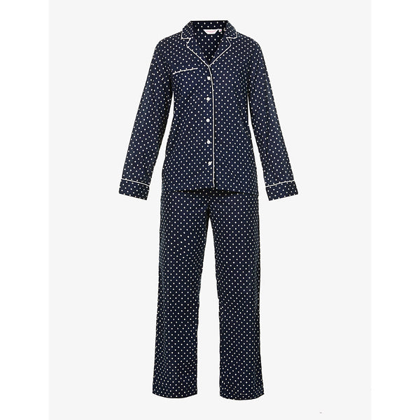 Derek Rose Plaza spotted cotton-poplin pyjama set | LYBSTORE