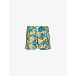 Mens Derek Rose Tropez brand-embroidered swim shorts