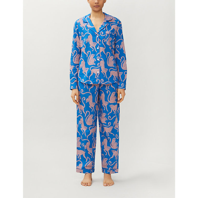 Womens Desmond And Dempsey Chango monkey-print cotton pyjama set