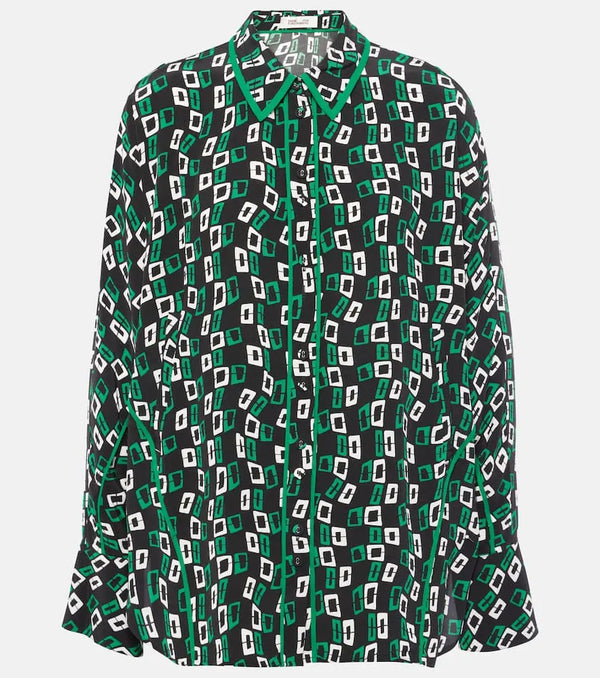 Diane von Furstenberg Alona printed crêpe shirt | LYBSTORE