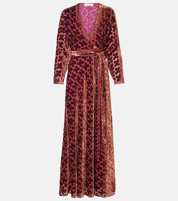 Diane von Furstenberg Babette velvet wrap maxi dress