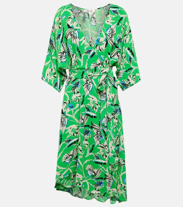 Diane von Furstenberg Eloise faux-wrap midi dress | LYBSTORE