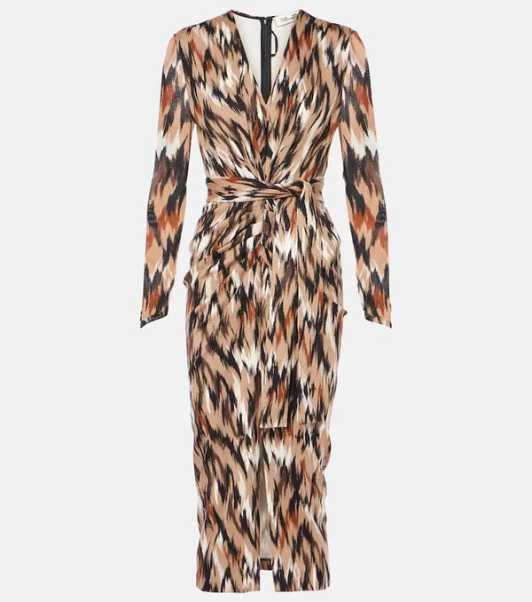 Diane von Furstenberg Hades printed gathered jersey midi dress