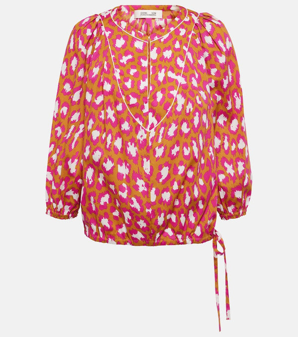 Diane von Furstenberg Juliette printed cotton-blend top | LYBSTORE