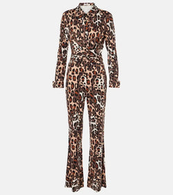 Diane von Furstenberg Michele leopard-print jumpsuit | LYBSTORE