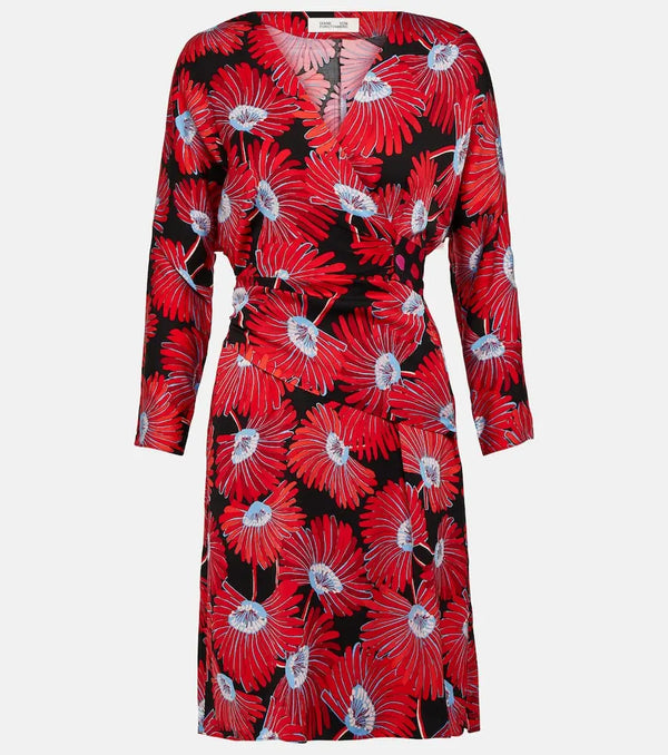 Diane von Furstenberg Mikah printed satin wrap dress | LYBSTORE