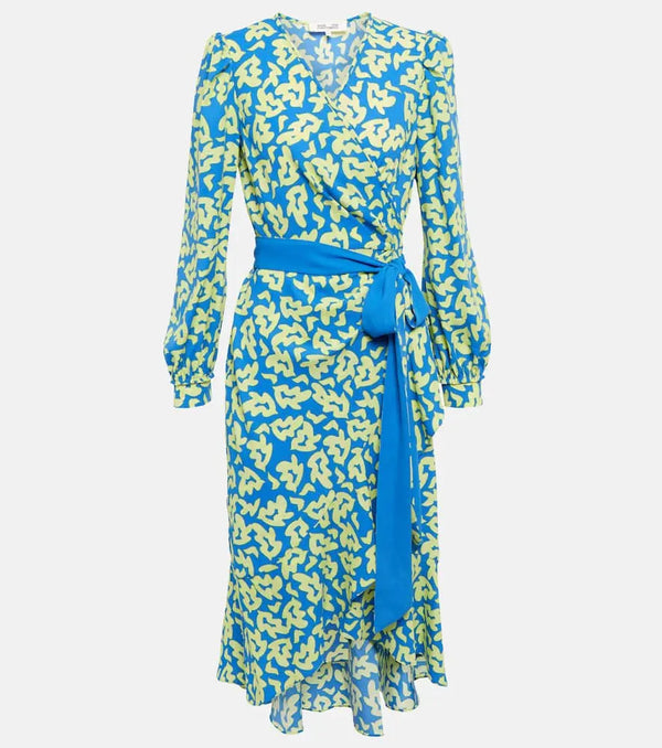 Diane von Furstenberg Printed tie-waist midi dress | LYBSTORE