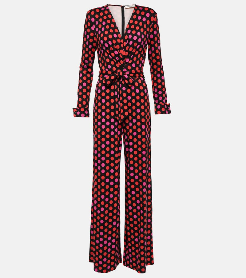 Diane von Furstenberg Rosa polka-dot wide-leg jumpsuit