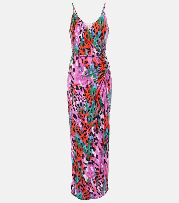 Diane von Furstenberg Saavya leopard-print maxi dress | LYBSTORE