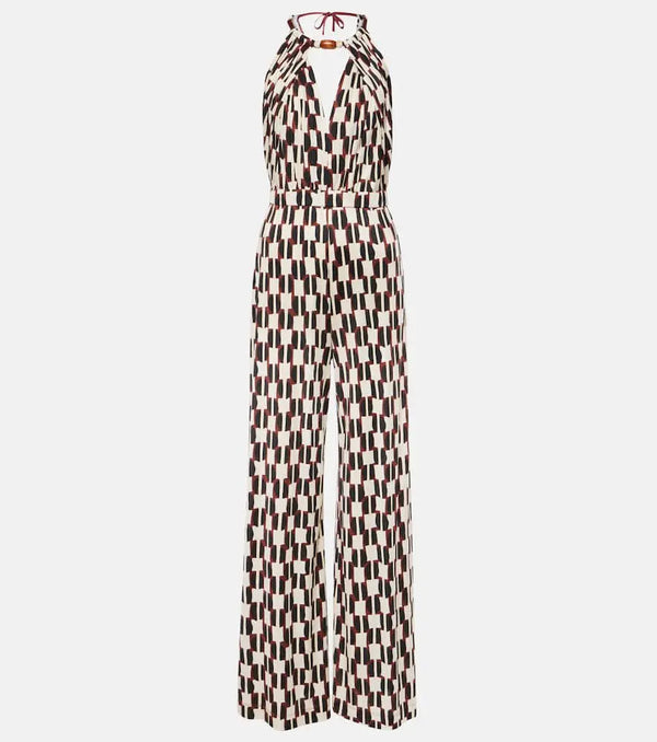 Diane von Furstenberg Tai printed halterneck jumpsuit | LYBSTORE