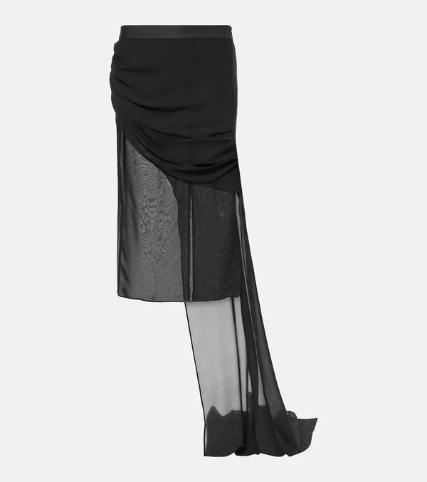 Didu Draped chiffon midi skirt