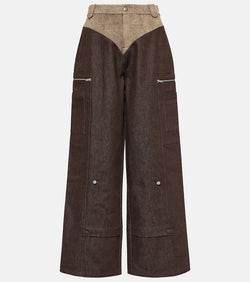 Didu High-rise wide-leg cotton cargo pants