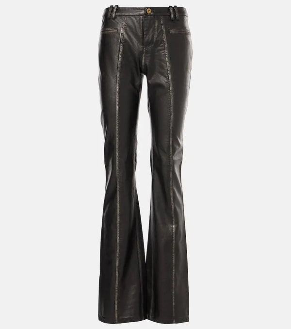 Didu Low-rise faux leather flared pants | LYBSTORE