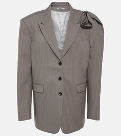 Didu Pinstripe floral-appliqué blazer | LYBSTORE