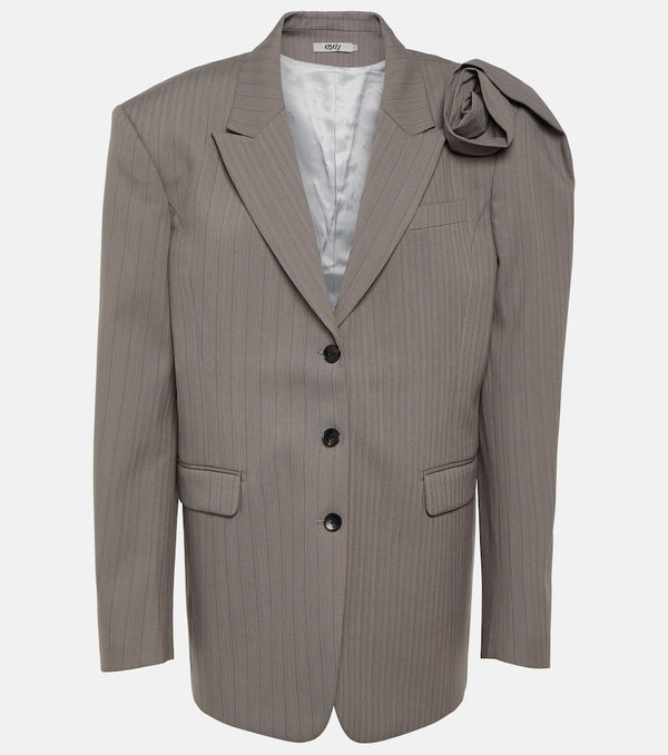 Didu Pinstripe floral-appliqué blazer