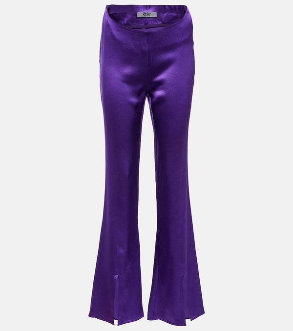 Didu Silk satin split-hem pants