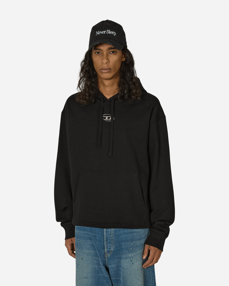 Diesel Oversized Metal Logo Hoodie Black