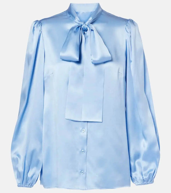 Dolce & Gabbana Bow-detail silk satin blouse