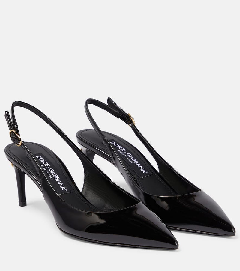 Dolce & Gabbana Cardinale patent leather slingback pumps