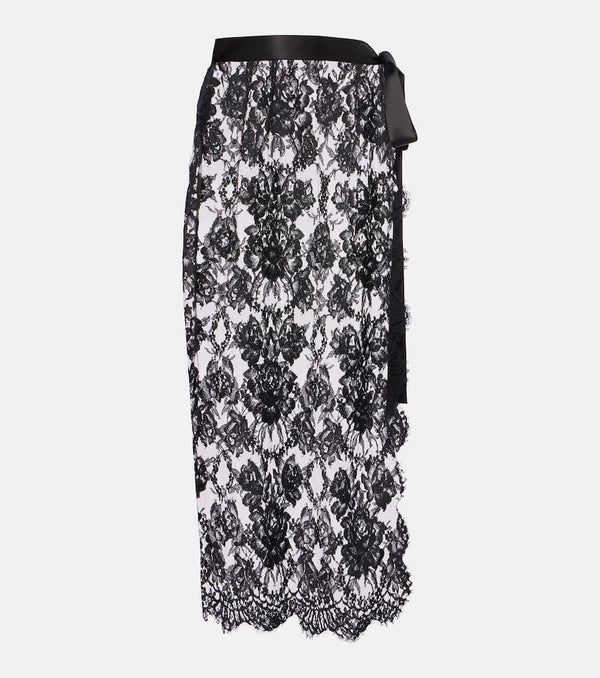 Dolce & Gabbana Cotton and silk-blend lace midi skirt