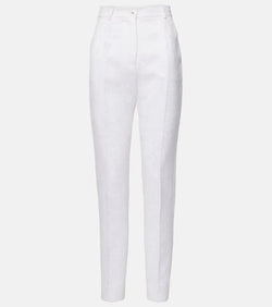 Dolce & Gabbana Cotton-blend brocade slim pants