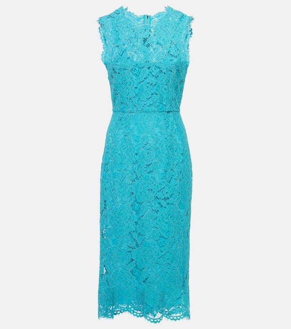 Dolce & Gabbana Cotton-blend lace midi dress | LYBSTORE