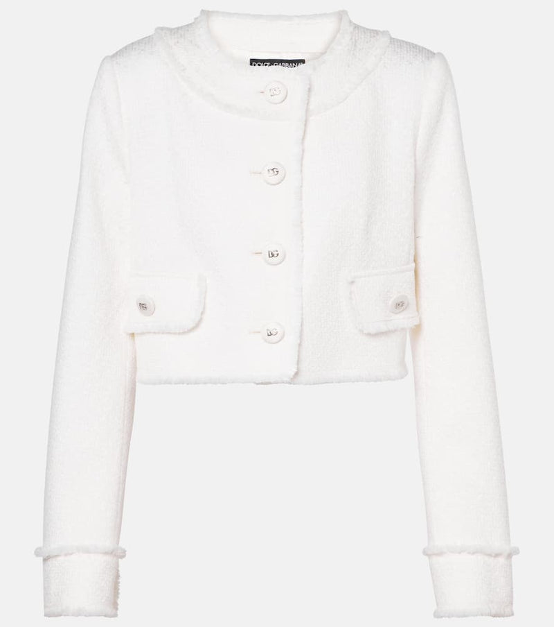 Dolce & Gabbana Cropped wool-blend tweed jacket