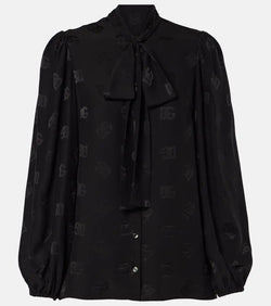 Dolce & Gabbana DG bow-detail silk blouse