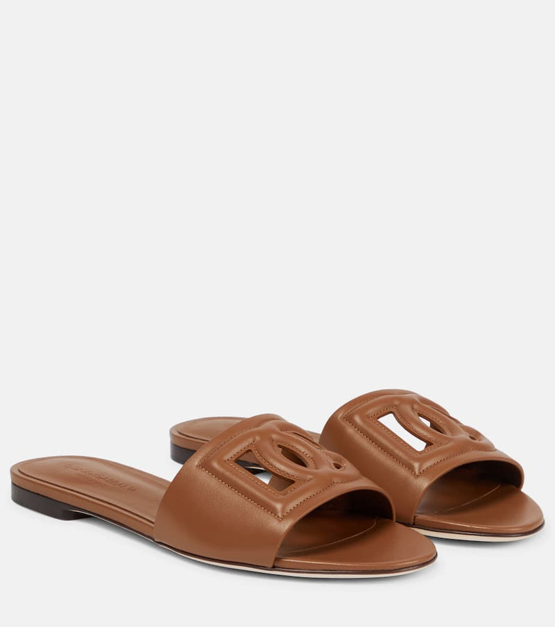 Dolce & Gabbana DG leather slides