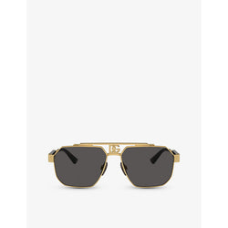 Dolce & Gabbana DG2294 pilot-frame steel sunglasses | LYBSTORE