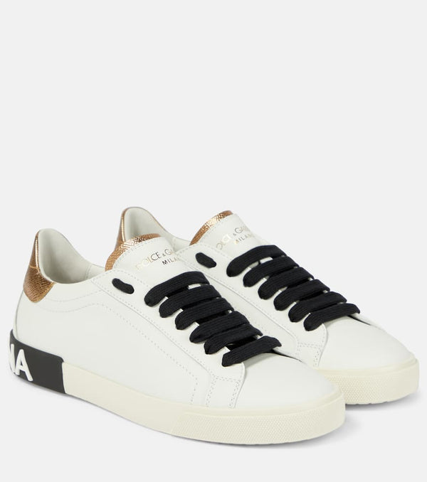 Dolce & Gabbana Embellished leather sneakers