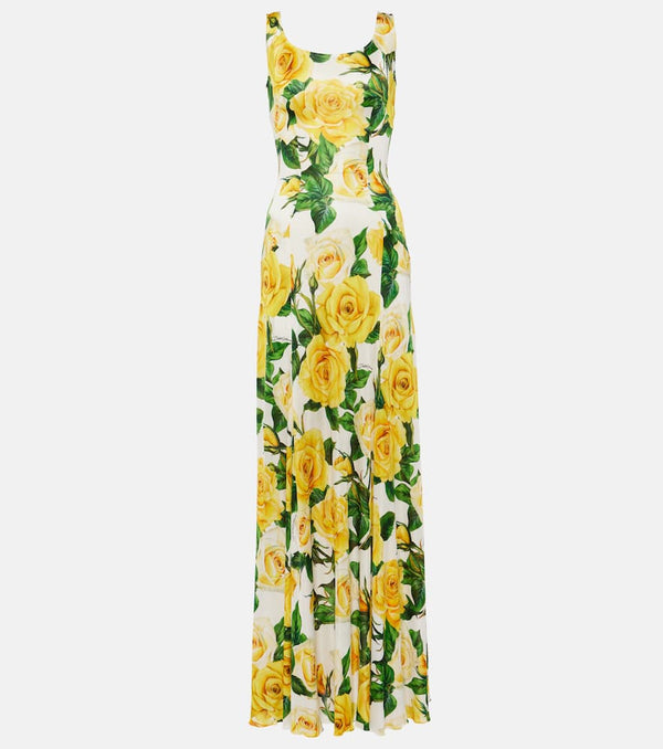 Dolce & Gabbana Floral pleated maxi dress | LYBSTORE