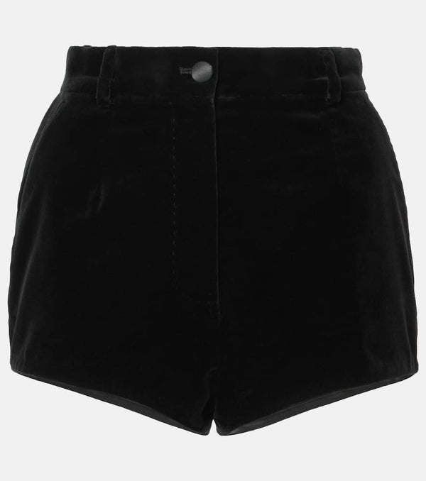 Dolce & Gabbana High-rise cotton and silk velvet shorts