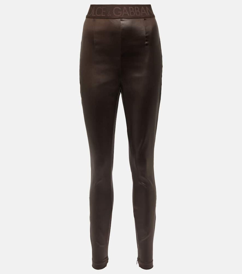 Dolce & Gabbana High-rise vinyl leggings