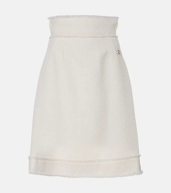 Dolce & Gabbana High-rise wool-blend tweed midi skirt | LYBSTORE