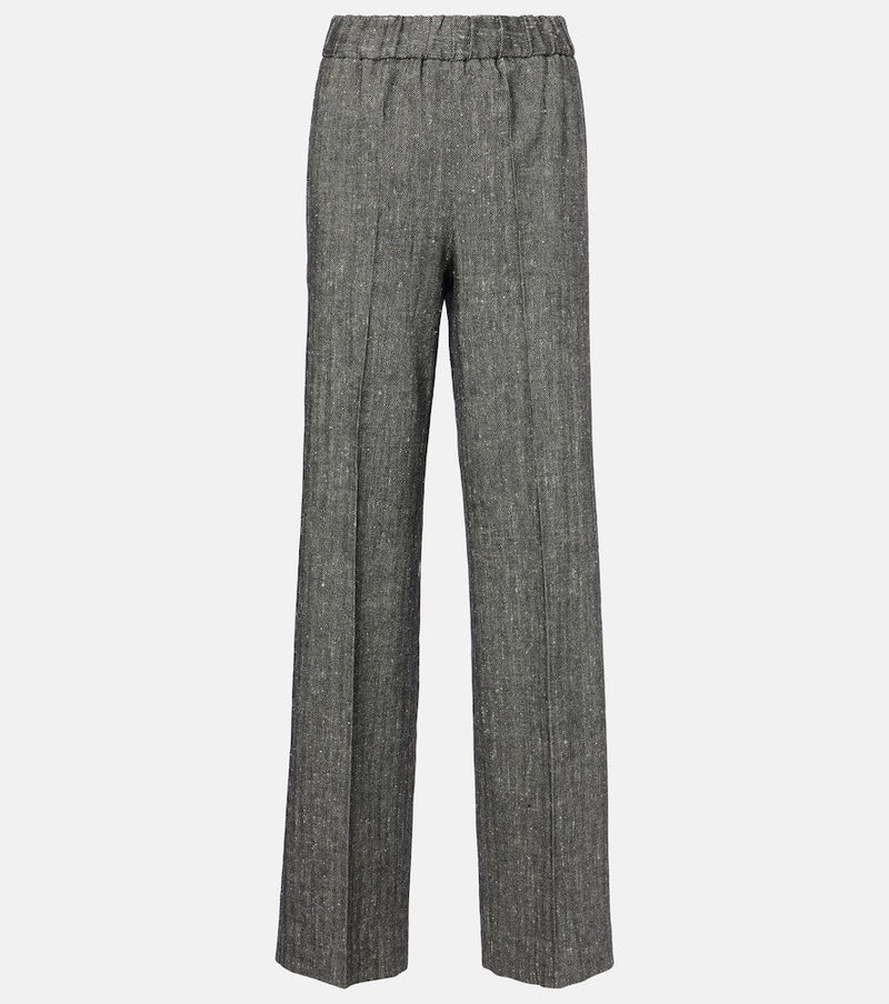 Dolce & Gabbana High-rise wool-blend wide-leg pants