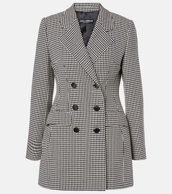 Dolce & Gabbana Houndstooth wool-blend blazer | LYBSTORE