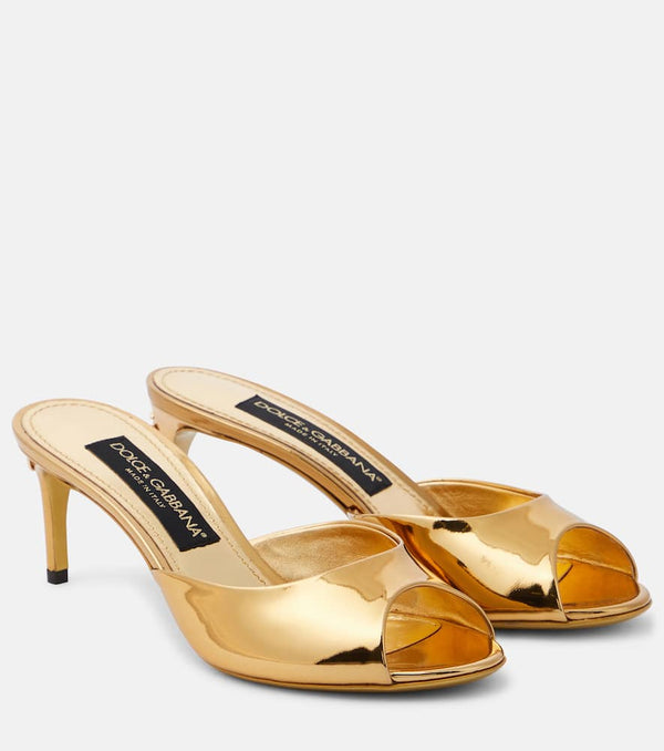 Dolce & Gabbana Kiera mirrored leather mules