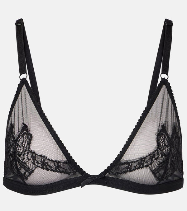 Dolce & Gabbana Lace-trimmed tulle bralette