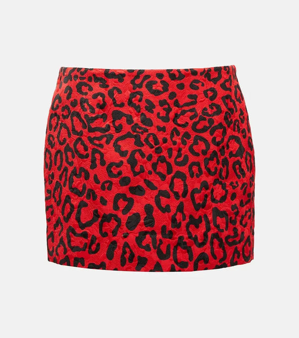 Dolce & Gabbana Leopard-print brocade miniskirt | LYBSTORE