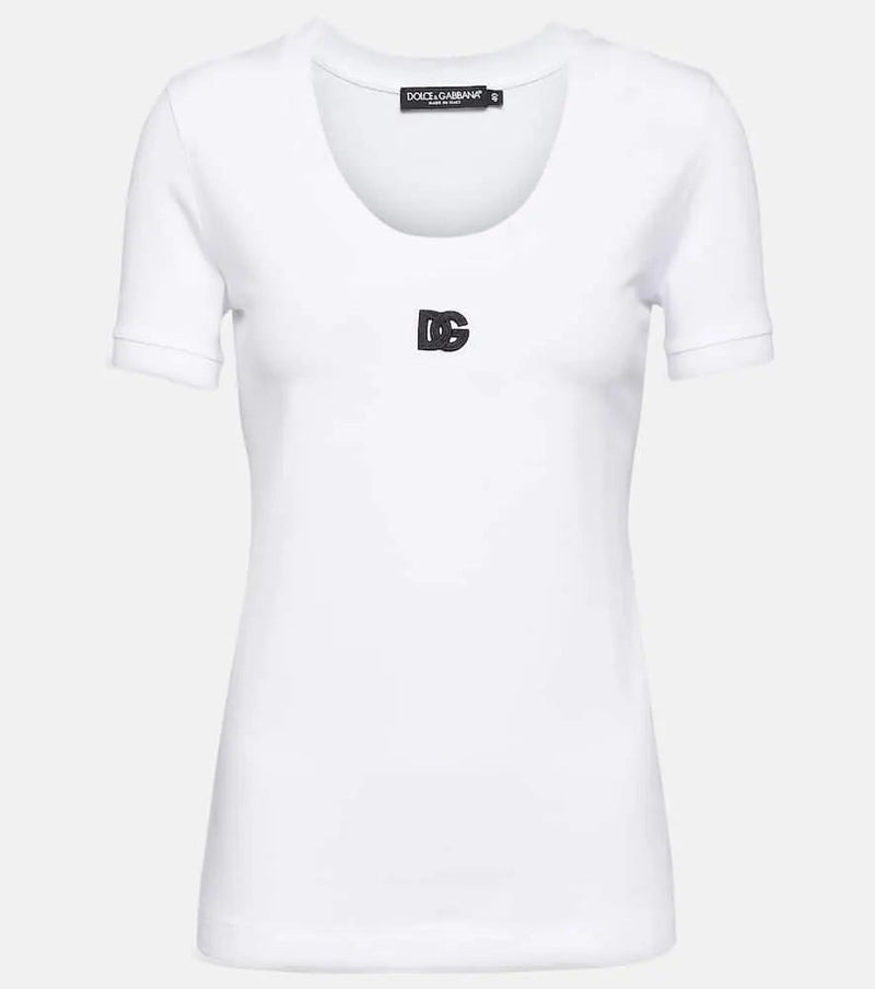 Dolce & Gabbana Logo cotton-blend jersey T-shirt | LYBSTORE