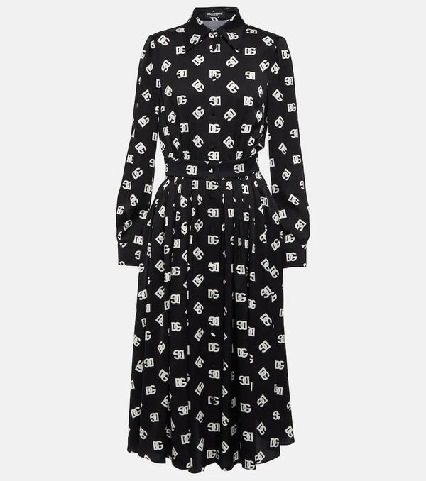 Dolce & Gabbana Logo silk-blend midi dress