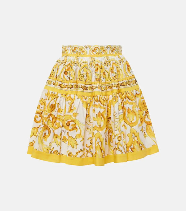 Dolce & Gabbana Majolica cotton miniskirt | LYBSTORE